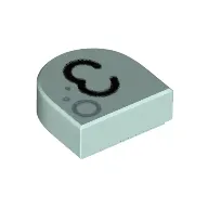 Tile 1 x 1 Half Circle with Black 3 (Ear) print