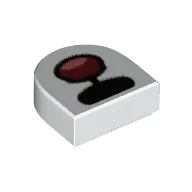 Tile 1 x 1 Half Circle with Black Snout, Open Mouth print