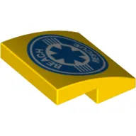 Brick Curved 2 x 2 x 2/3 with Star of Life and 'Beach Rescue' Print