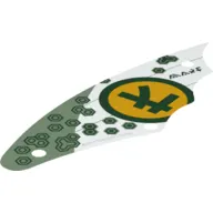 Sail, Scalloped with Sand Green Panel, Gold Circle with Dark Green Ninjargon Character Print