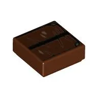 Tile 1 x 1 with Book, Black Strap print