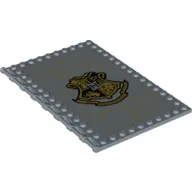Plate Special 10 x 16 with Studs on Edges and Bar Handles on 1 Side with Gold Hogwarts Crest print