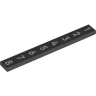 Tile 1 x 8 with Numbers 1,2,3,4,5,6,7,8 print
