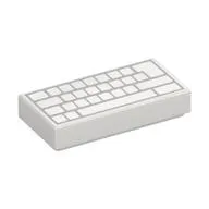 Tile 1 x 2 with Computer Keyboard with No Letters Print