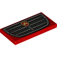 Tile 2 x 4 with Grille with Fire Logo Print