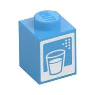 Brick 1 x 1 with Milk Carton, Glass, print