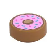 Tile Round 1 x 1 with Pink Donut print