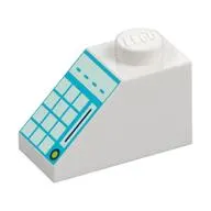 Brick Sloped 45° 2 x 1 with Bottom Pin, and Buttons and Screen with "_ _ _ _" Print