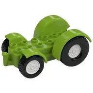 Duplo Car Base 2 x 6 Tractor with Mudguards, White Wheels