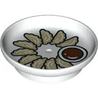 Duplo Dish with Potstickers (Guotie) and Dip Print