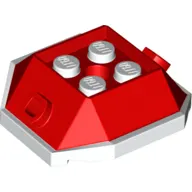 Brick Wedged, Sloped 4 x 4 with Pin Holes and White Underside Pattern (Para-Koopa Shell)
