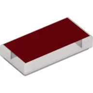 Tile 1 x 2 with Red Print