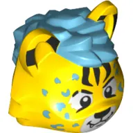 Minifig Head Special, DJ Cheetah with Azure Spots and Mane Print