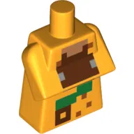 Torso Special, Long with Folded Arms with Pixelated Green and Reddish Brown Squares Print