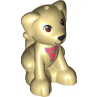 Animal, Dog, Sitting with Coral Straps (Seeing Eye Dog)