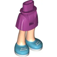 Minidoll Hips and Short Skirt Medium Azure Shoes, White Laces [Thick Hinge]