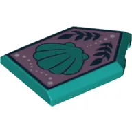 Tile Special 2 x 3 Pentagonal with Shell on Lavender Background Print