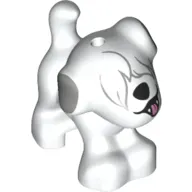 Animal, Dog, Small Standing with Fur Over Eyes, High Black Nose, Open Mouth, and Light Bluish Gray Ears Print