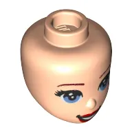 Minidoll Head Medium Blue Eyes, Dark Red Eyebrows, Red Lips print