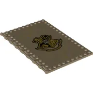 Plate Special 10 x 16 with Studs on Edges and Bar Handles on 1 Side with Gold Hogwarts Crest print