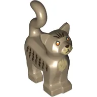 Animal, Cat, Standing New Style with Tan Chest, Dark Brown Stripes and Whiskers print