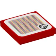 Tile 2 x 2 with Huckit Crab and Barcode Print (Sticker)