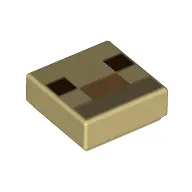 Tile 1 x 1 with Pixelated Dark Brown/Dark Tan/Medium Nougat Face print