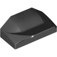 Brick Wedged, Curved 1 x 2 x 2/3 No Studs, Wing End, White Teeth Print