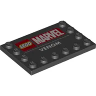 Plate Special 4 x 6 with Studs on 3 Edges with 'LEGO MARVEL VENOM' print