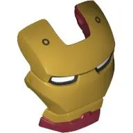 Headwear Accessory Visor Top Hinge with Gold Face Shield and White Eyes, Two Bolts Print (Iron Man)