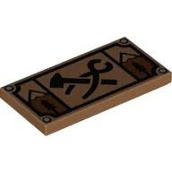 Tile 2 x 4 with Sign, Black Hammer/Clamp, Tree, Mountain print