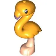 Animal, Bird, Flamingo with Light Nougat Leg, Black Eye and Lavender Beak