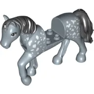 Animal, Horse with Raised Leg, Black Mane and Tail, White Spots print