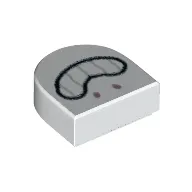 Tile 1 x 1 Half Circle with Face, Big Teeth Smile print