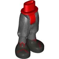 Minidoll Hips and Cropped Trousers with Pearl Titanium Legs, Black Shoes with Red Trim print