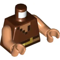 Torso Pixelated Vest and Belt, Dark Brown and Nougat Squares Print, Nougat Arms and Hands