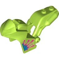 Fairing, Motorcycle, Racing (Sport) Bike with 1 x 2 Studs and Coral and Dark Azure Paint Splotch Print