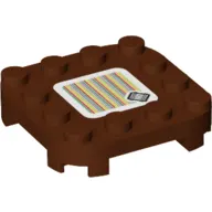 Plate Round Corners 4 x 4 x 2/3 Circle with Reduced Knobs and Raft and Barcode Print (Sticker)