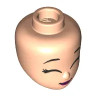 Minidoll Head with Closed Eyes, Dark Pink Lips