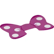 Bow, Dark Pink with White Spots Print