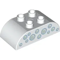 Duplo Brick 2 x 4 Curved Top and Bubbles Print