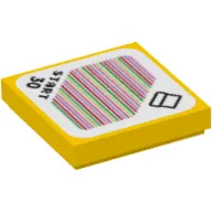 Tile 2 x 2 with 'Start 30', Warp Pipe, and Barcode Print (Sticker)