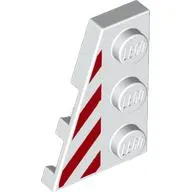 Wedge Plate 3 x 2 Left with Red Stripes print