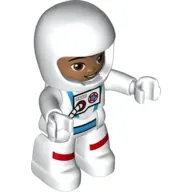 Duplo Figure with Helmet White, Astronaut Suit White, Medium Nougat Face print