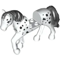 Animal, Horse with Raised Leg, Black Mane and Tail, Black Spots print