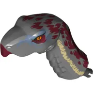 Animal Body Part, Dinosaur, Therizinosaurus Head with Dark Red Markings print