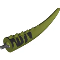 Animal Body Part, Dinosaur, Carnotaurus Tail, with Spikes and Pin, Dark Green Markings Print