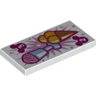 Tile 2 x 4 with Ice Cream, Mickey Mouse Logo Print