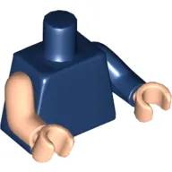 Torso, Odd Arms, Left Dark Blue Arm, Right Light Nougat Arm, Light Nougat Hands [Plain]