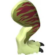 Animal Body Part, Dinosaur, Tyrannosaurus Rex Leg, Right, with Pin Dark Red Markings on Olive Green Print